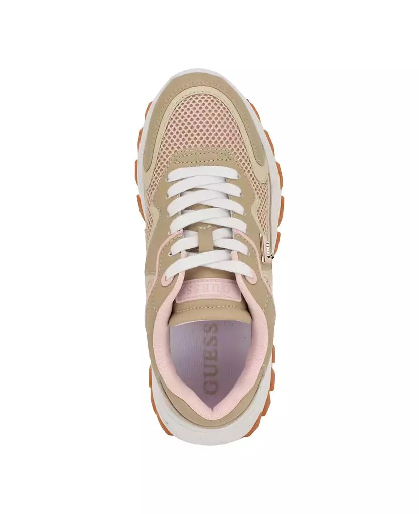GUESS Women's Nowah Triangle Lace-Up Chunky Fashion Sneakers 4