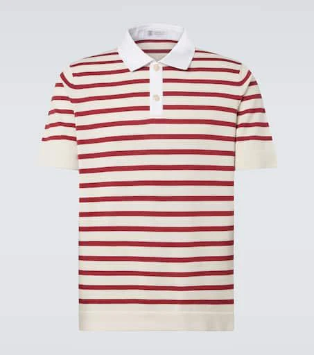 Brunello Cucinelli Striped cotton polo shirt 1