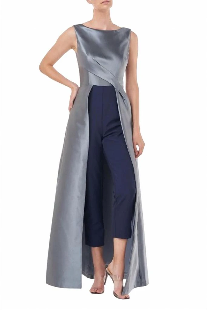 Kay Unger Kay Unger - Pleated Walk Through Twill Stretch Crepe Pant Jumpsuit