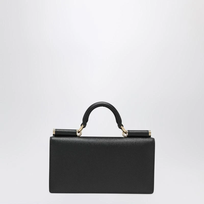 Dolce 
Gabbana Mini Dauphine black leather bag with logo tag 4