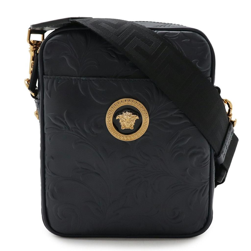 【送料&関税込】Versace Logo-lettering Zipped Shoulder Bag Versace Versace Logo-Lettering Zipped Shoulder Bag