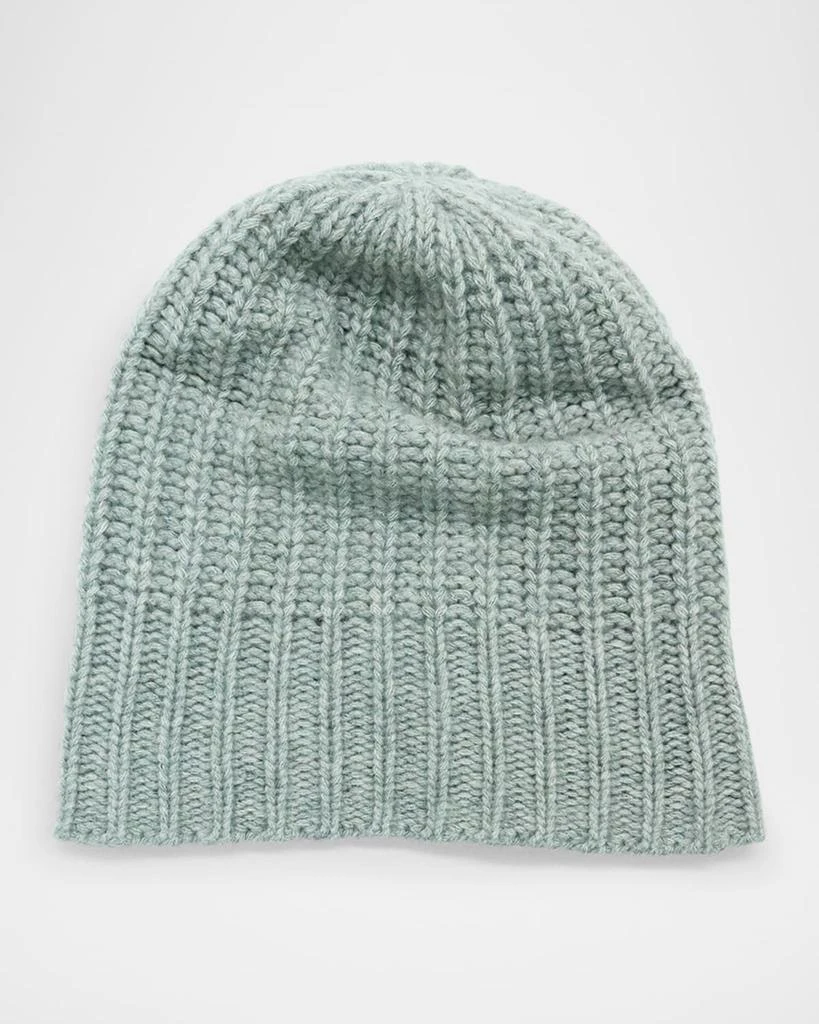 Portolano Men's Slouchy Ribbed Cashmere Beanie 1