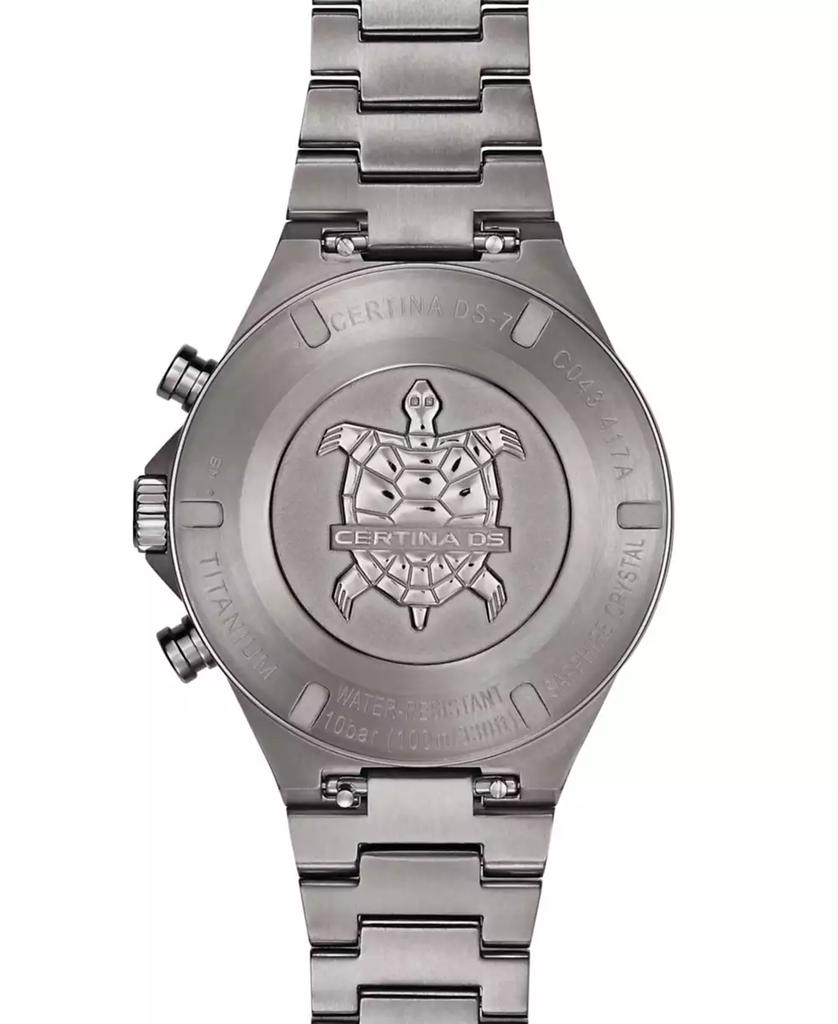 Certina Men's Swiss Chronograph DS-7 Silver-Tone Titanium Bracelet Watch 41mm