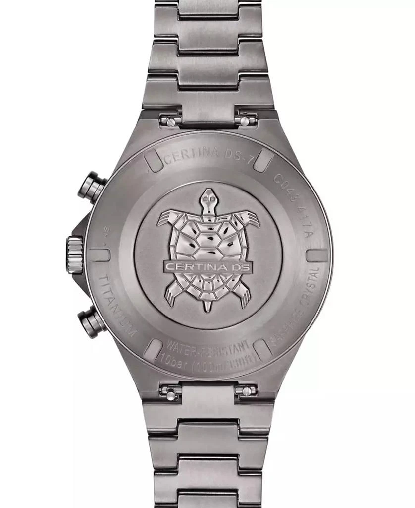 Certina Men's Swiss Chronograph DS-7 Silver-Tone Titanium Bracelet Watch 41mm 2