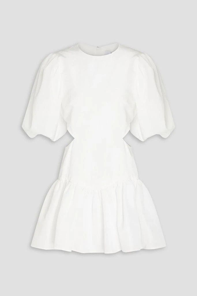 MSGM Cutout gathered shantung mini dress 1