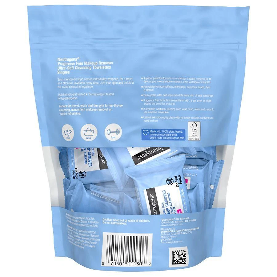 Neutrogena Makeup Remover Face Wipe Singles Fragrance-Free 4