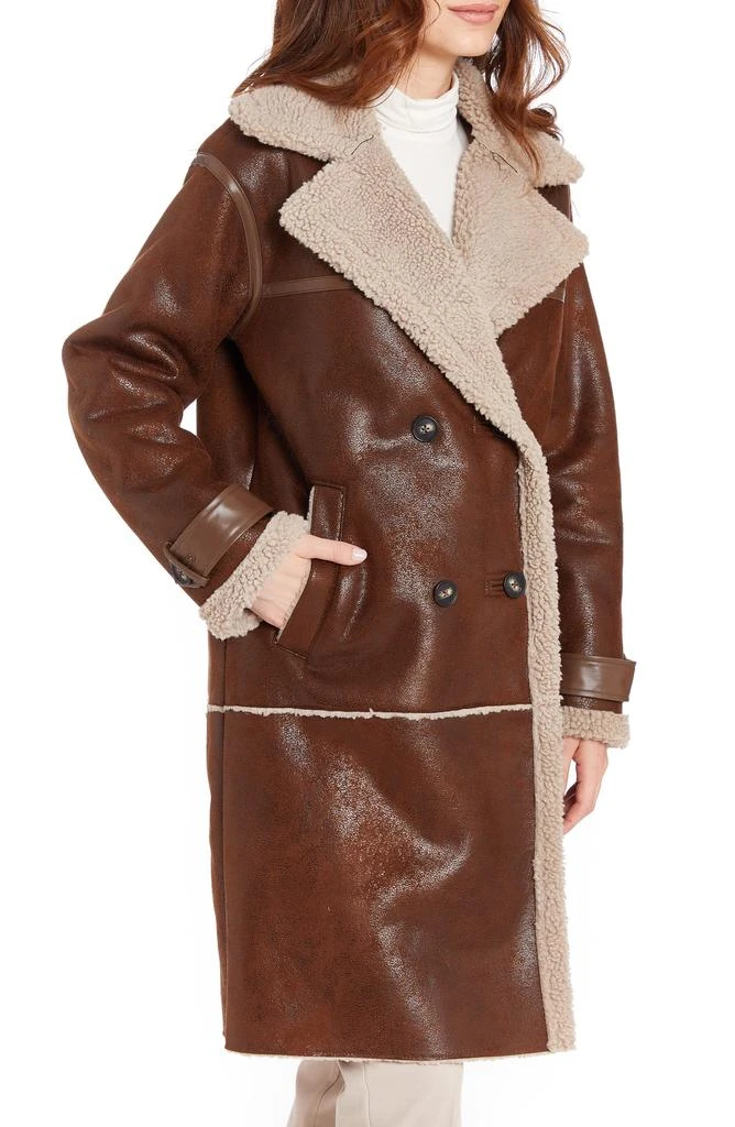 Frye Faux Shearling Lined Faux Leather Coat 5