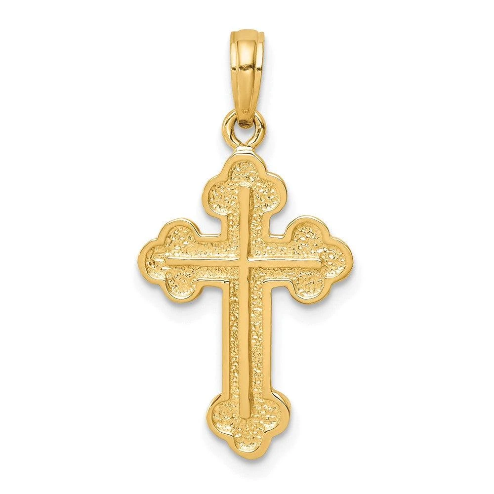 Diamond2Deal 10k Yellow Gold Budded Cross Pendant