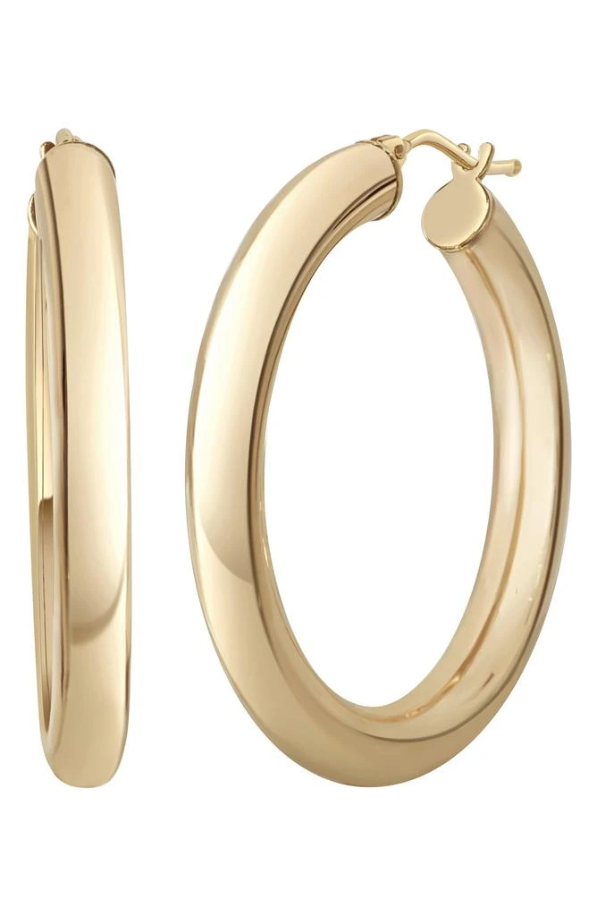 Shop 14K Yellow Gold Tube Hoop Earrings on Sale at BeyondStyle
