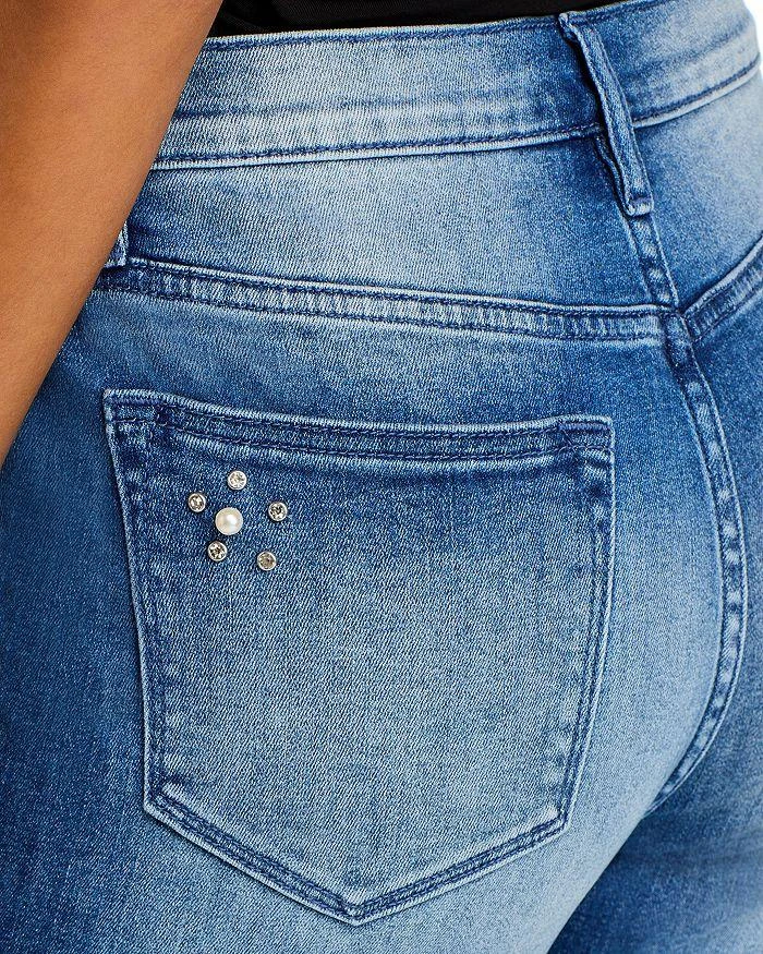AQUA Embellished High Rise Ankle Jeans in Medium Wash - Exclusive 6