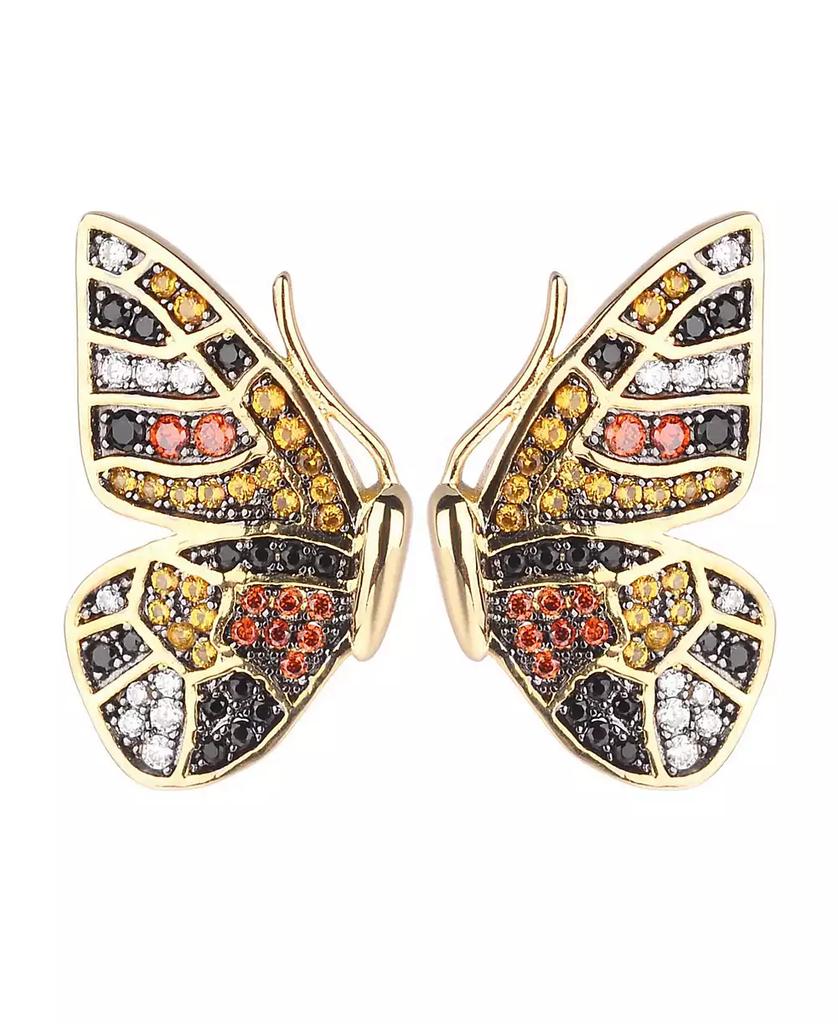 Noir Multi-Colored Cubic Zirconia Butterfly Wing Stud Earring