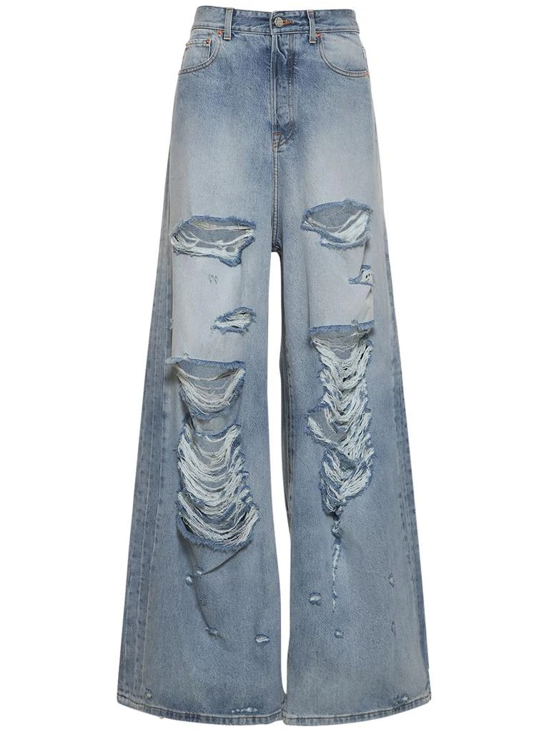 VETEMENTS Destroyed Baggy Cotton Denim Jeans