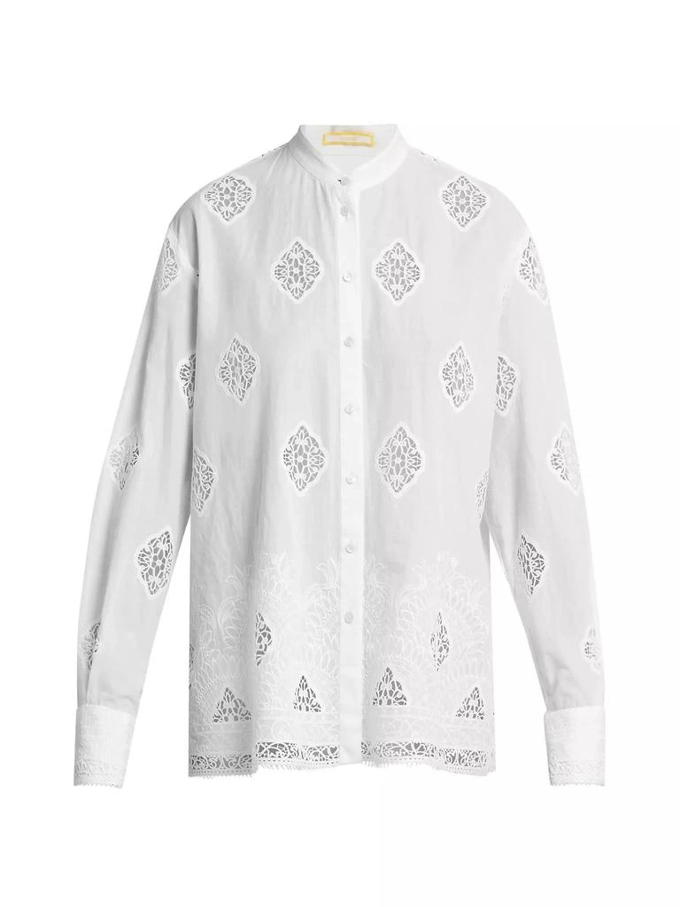 Erdem Open-Back Lace-Paneled Shirt 1