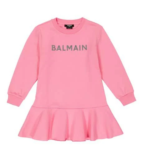 Balmain Little Girl's & Girl's Logo Drop-Waist Sweatdress - Pink - Size 12