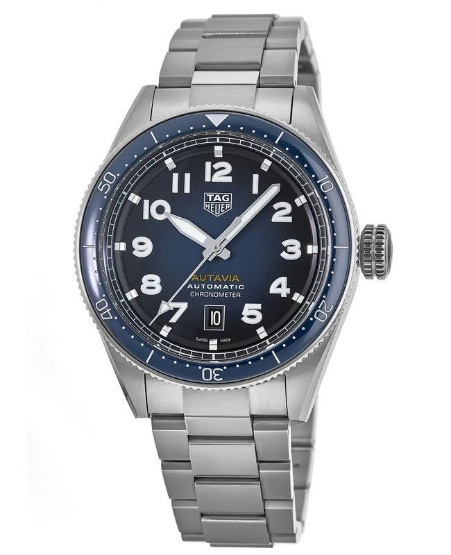 TAG Heuer Tag Heuer Autavia Calibre 5 Chronometer 42mm Automatic Blue Dial Steel Men's Watch WBE5116.EB0173 1