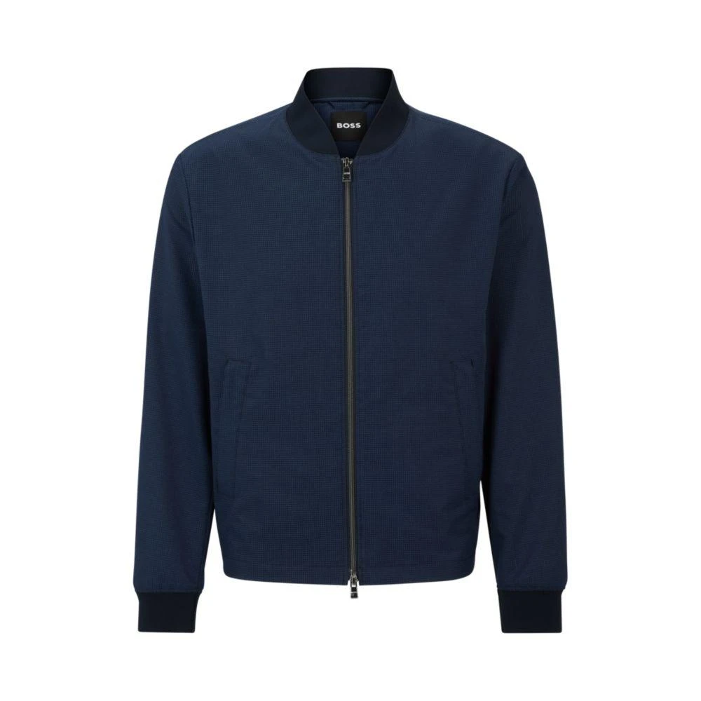Hugo Boss Slim-fit jacket in wrinkle-resistant mesh 1