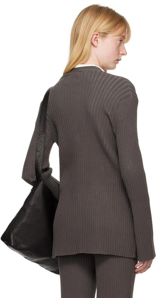 LAUREN MANOOGIAN Gray Column Cardigan 3