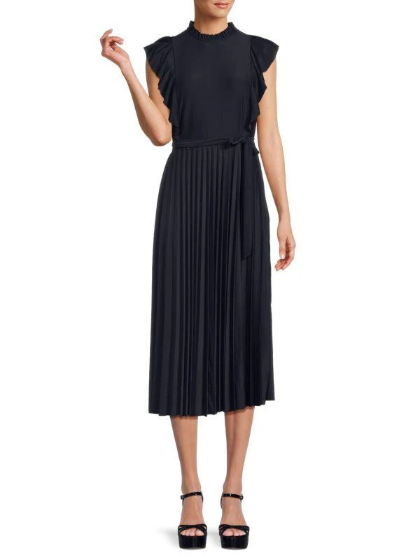Sharagano Pleated & Belted Midaxi Dress 1