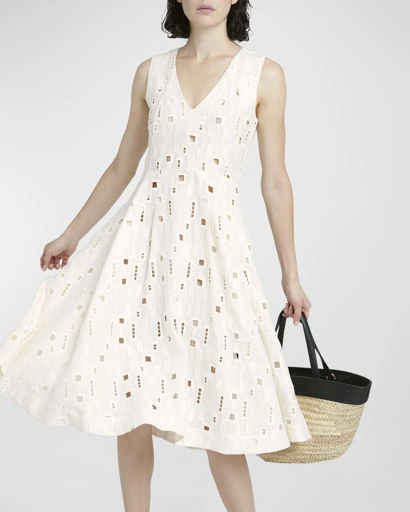 Kiton V-Neck Sengale Lace Sleeveless Dress 7