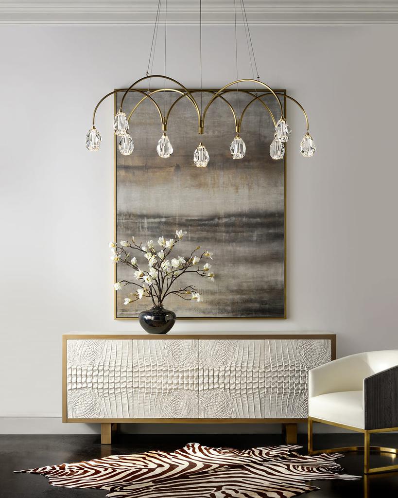 John Richard Faceted Cut Crystal 9-Light Chandelier