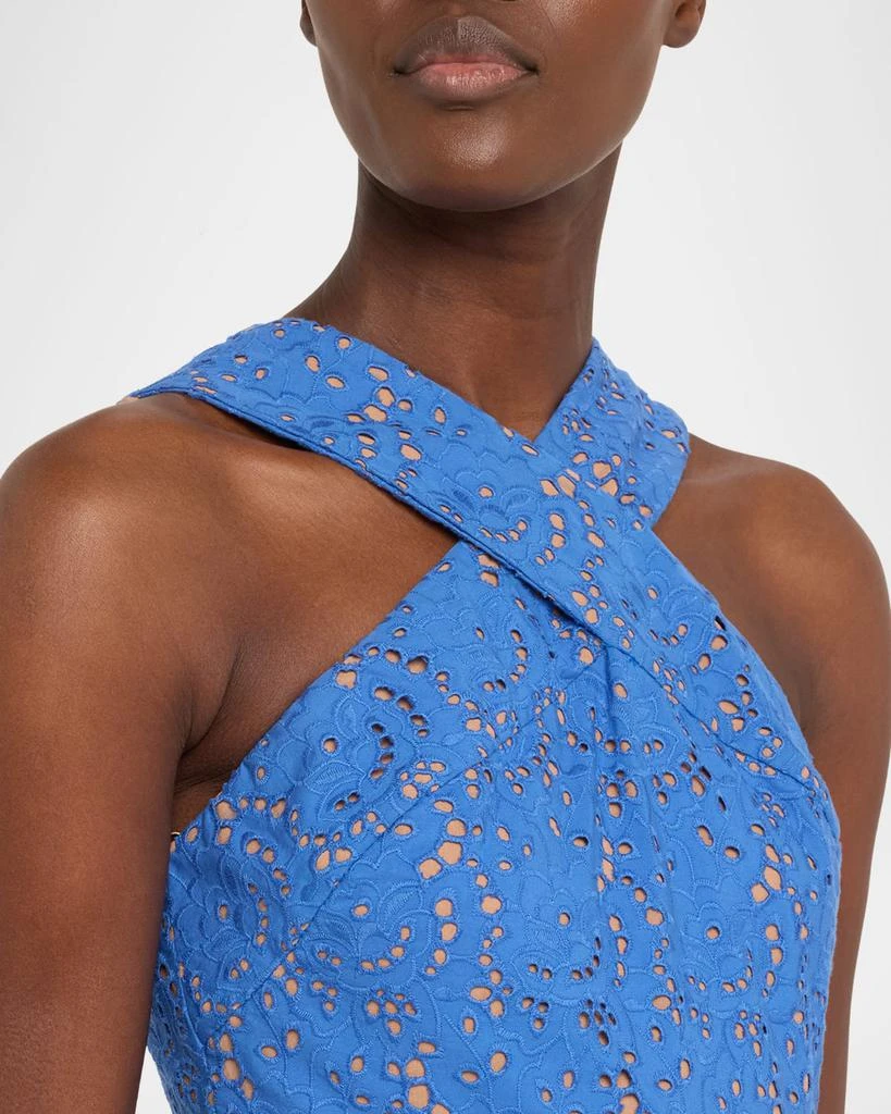 Michael Kors Collection Women's Broderie Anglaise Sleeveless Midi-Dress - Ocean - Size 6 Michael Kors Collection Women's Broderie Anglaise Sleeveless Midi-Dress - Ocean - Size 6