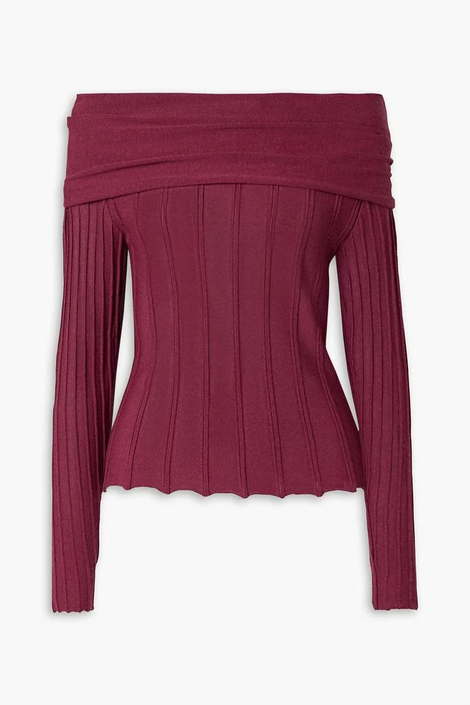 AGNONA Off-the-shoulder ribbed-knit top 1