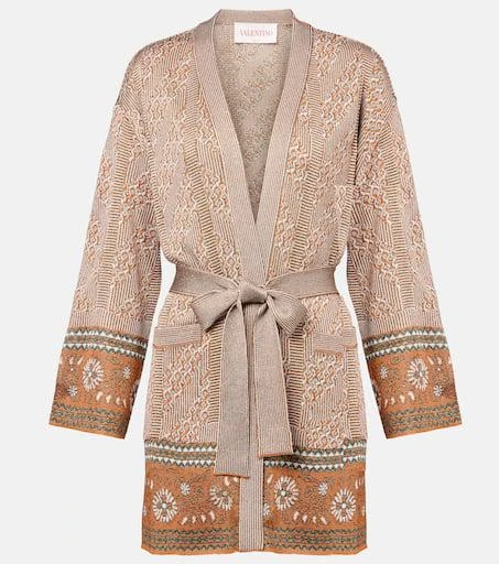 Valentino Jacquard lamé wrap cardigan 1