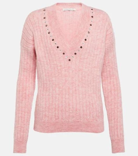 Alessandra Rich Embellished wool-blend sweater 1