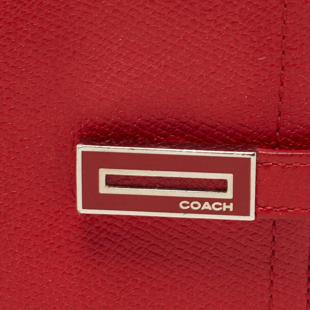 Coach Coach Red Leather Metal Flap Compact Wallet 11
