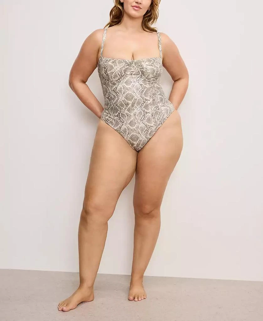 Good American Women's Snake-Print Underwire One-Piece Swimsuit 8