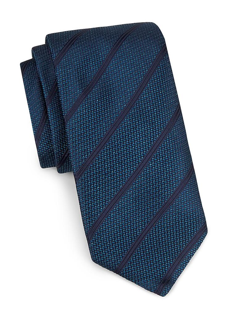Canali Textured Striped Silk Tie