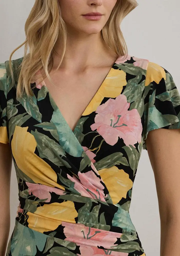 Ralph Lauren Women's Floral Stretch Jersey Surplice Dress 3