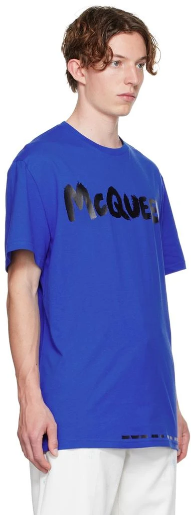 Alexander McQueen Blue Graffiti T-Shirt 2