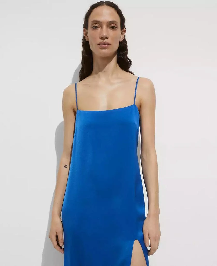 Mango Women's Side-Slit Satin Dress 7