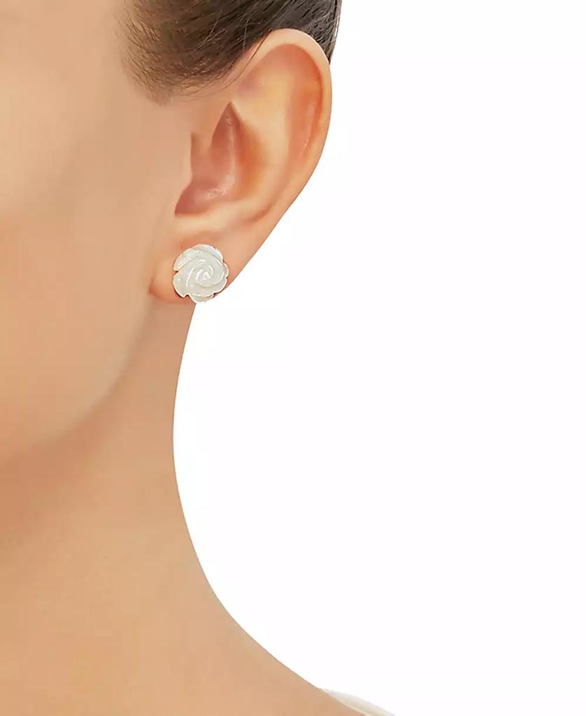 Macy's Mother-of-Pearl Flower Stud Earrings in 10k Gold