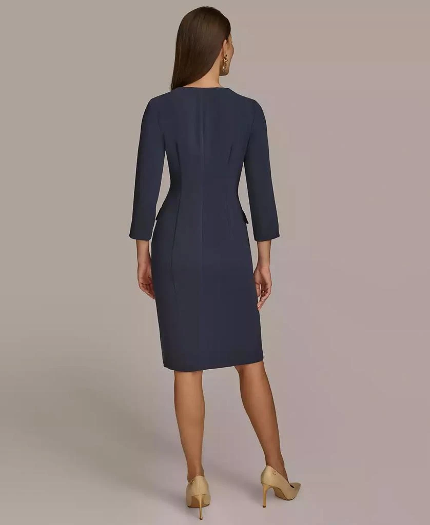 Donna Karan Women's 3/4-Sleeve Double-Breasted Midi Blazer Dress 7
