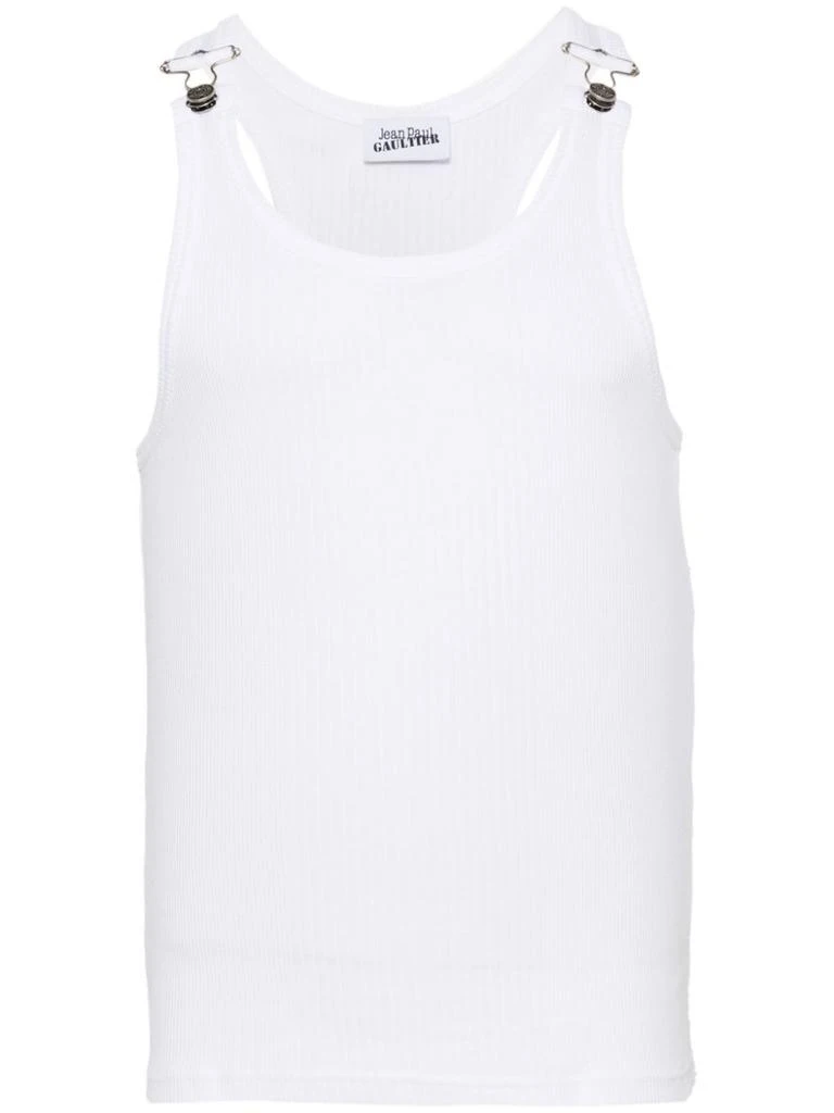 Jean Paul Gaultier Ribbed Tank Top With Overall Buckles 1