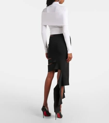 Mugler Asymmetric cutout midi skirt 3