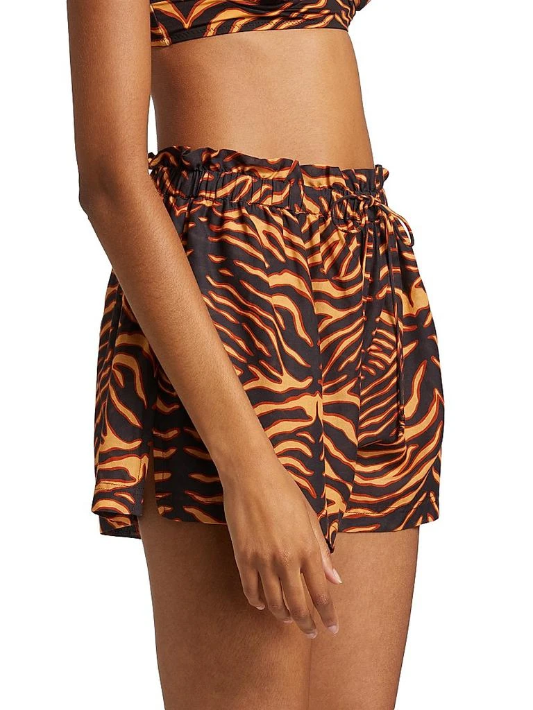 Ulla Johnson Bijou Tiger Cotton-Blend Drawstring Shorts 4