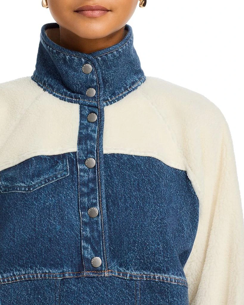 Rag 
Bone Miramar Fleece Cotton Terry Sherpa Pullover 6