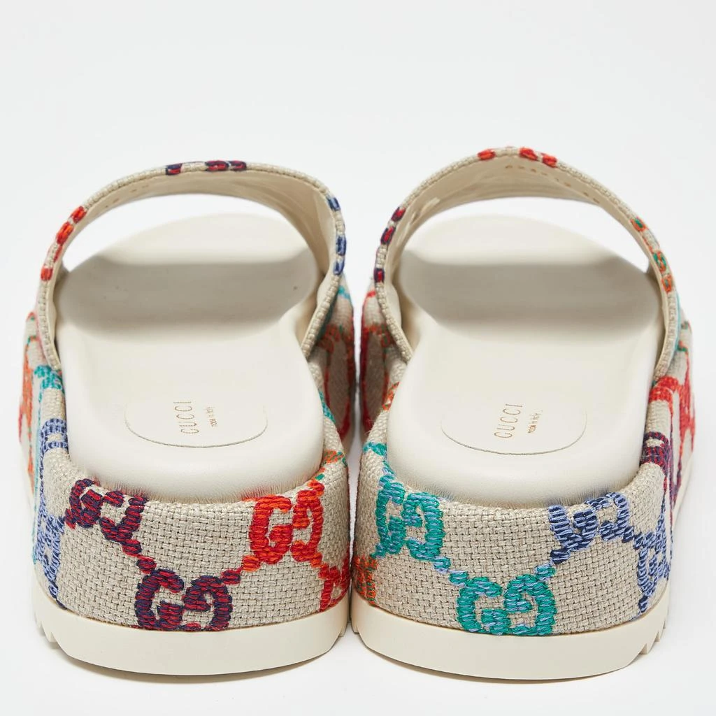 Gucci Gucci Multicolor GG Monogram Canvas Angelina Platform Slide Sandals Size 38 5