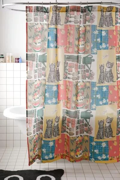 Urban Outfitters Vintage Tea Towel Shower Curtain 1