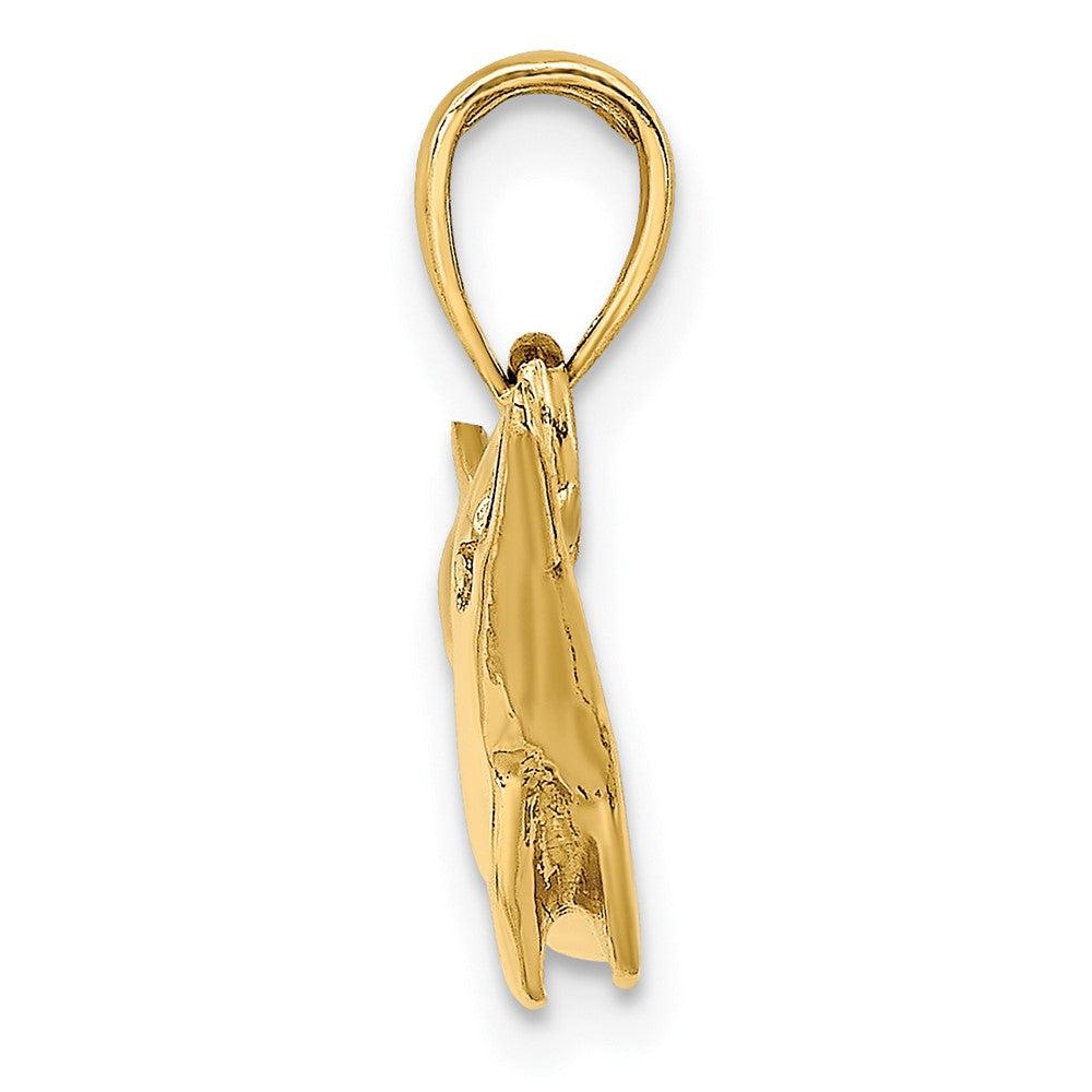 Diamond2Deal 10k Yellow Gold 2-D Polished Dolphin Charm Pendant