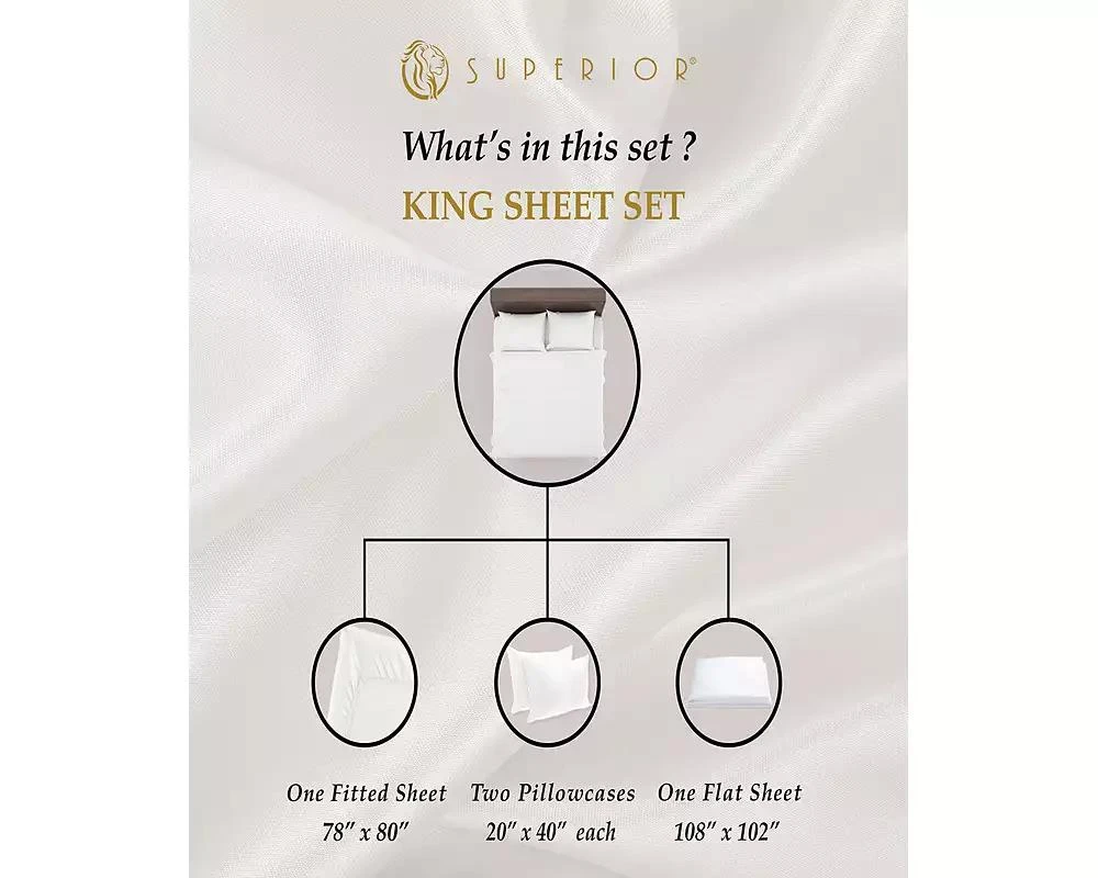 Superior Egyptian Cotton 530-Thread Count Solid 4 Pc Sheet Set 3