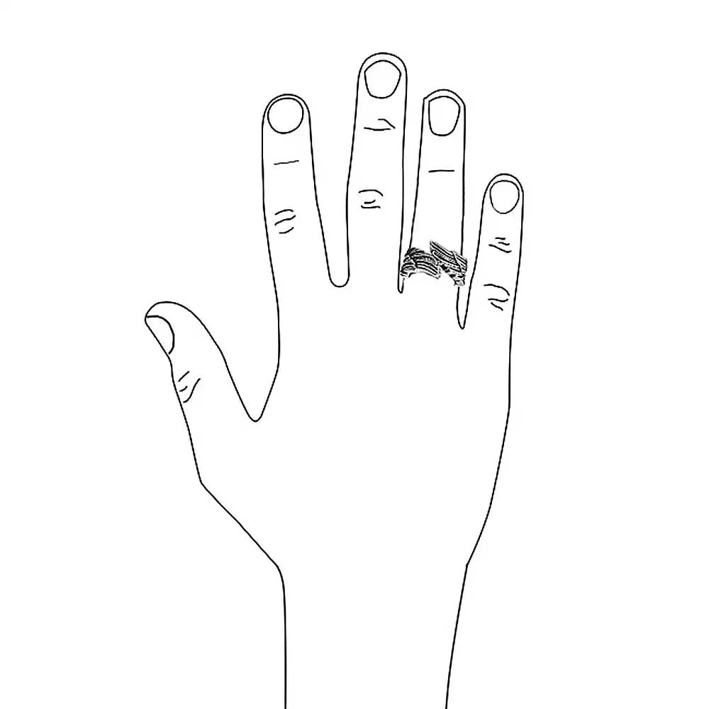 Bling Jewelry Stainless Steel Angel Wing Band Ring Biker Jewelry Oxidized 4