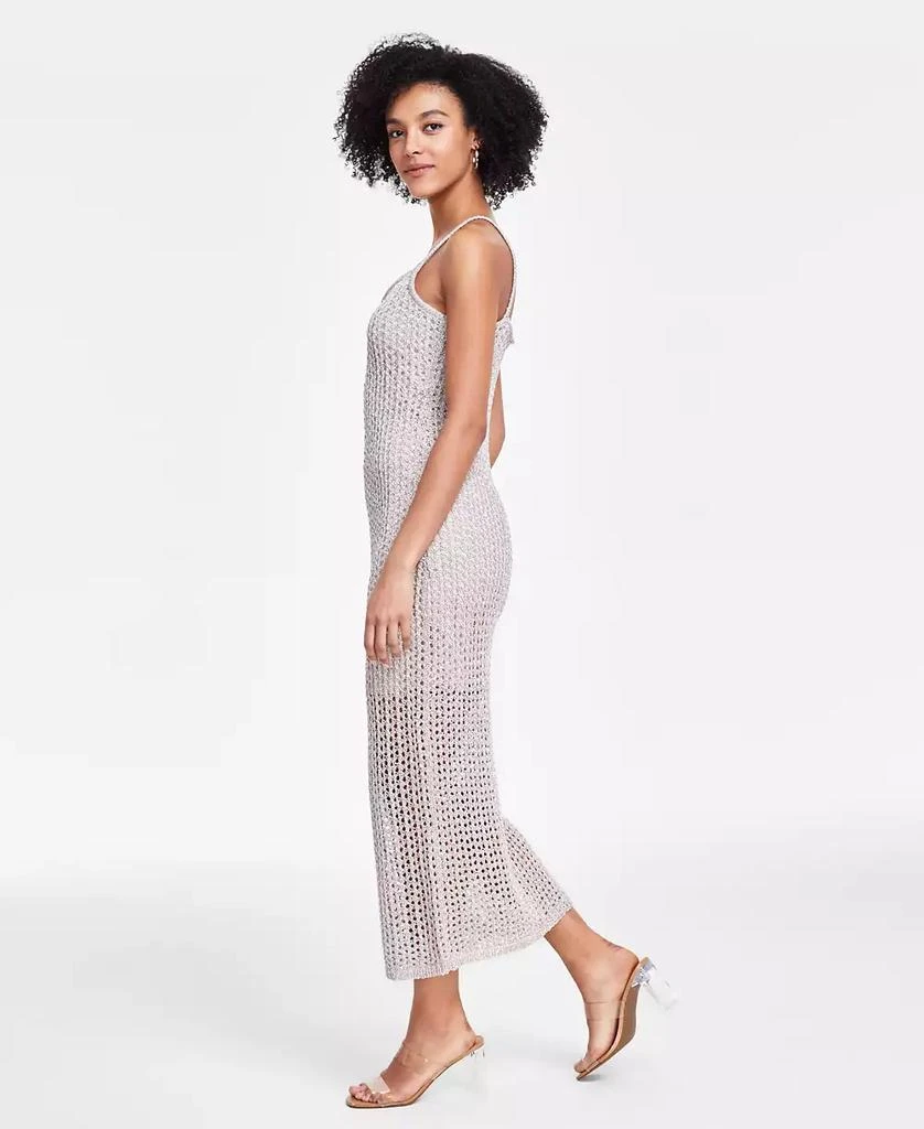 Bar III Women's Metallic Crochet Bodycon Dress, Created for Macy's 3