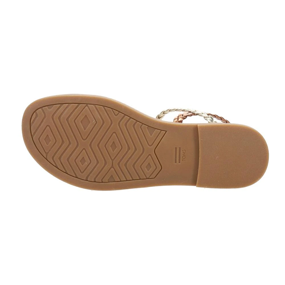 TOMS Kira Braided Metallic Flat Sandals 5
