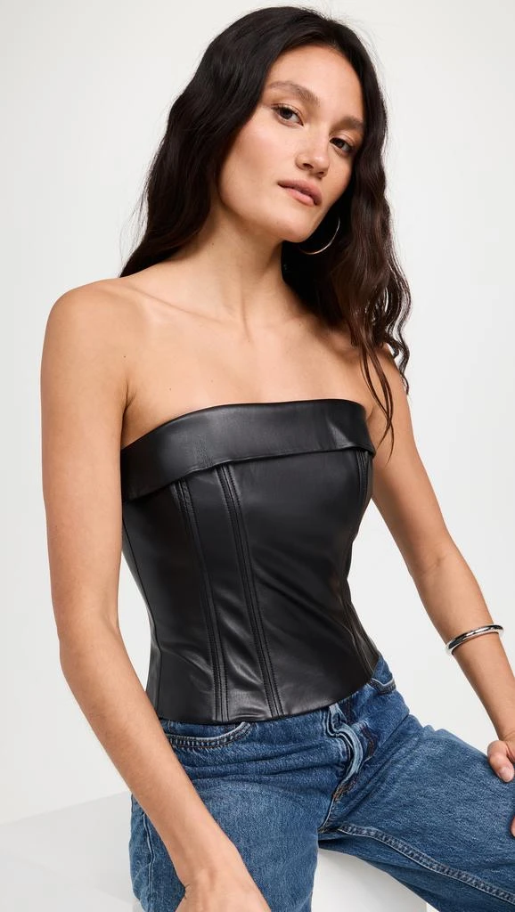Susana Monaco Faux Leather Corset Tube Top 3" 6