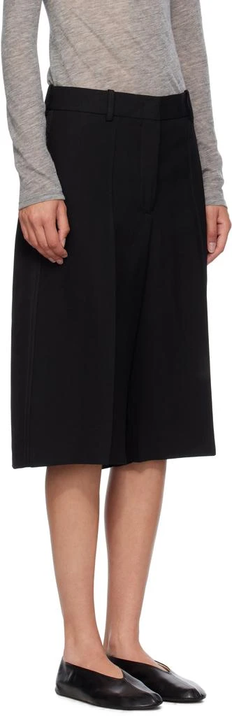 Jil Sander Black Viscose Silk Blend Straight Shorts 2