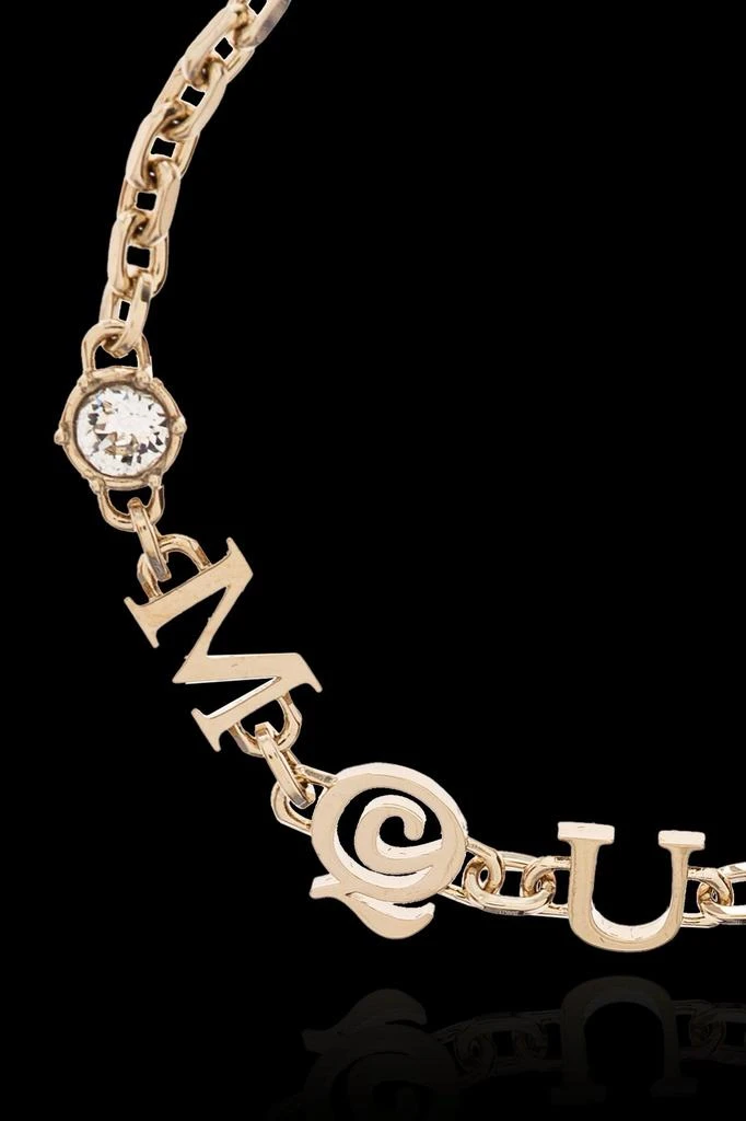 Shop Alexander McQueen Logo Lettering Embellished Bracelet on Sale